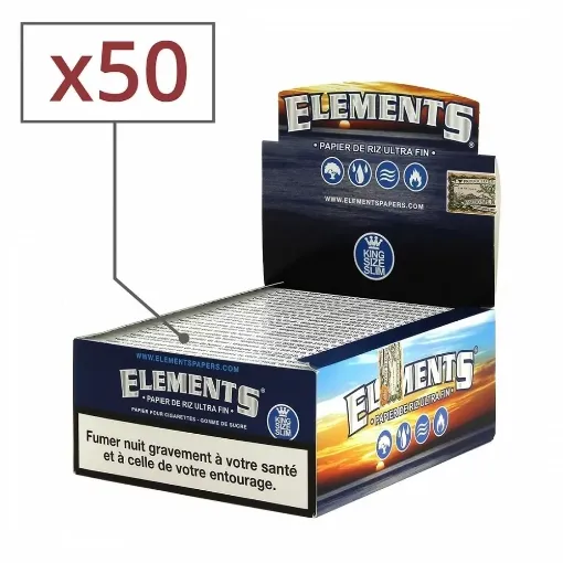 Picture of Elements slim rolling paper x50 - Elements