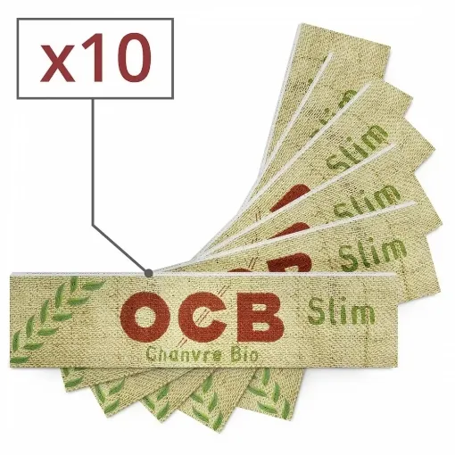 Picture of Rolling paper ocb slim organic hemp x10 - OCB