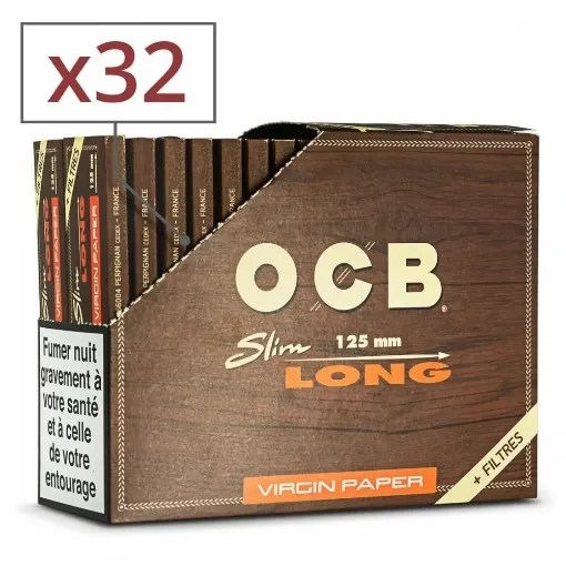 Picture of Rolling paper ocb slim and tips virgin long x32 - OCB