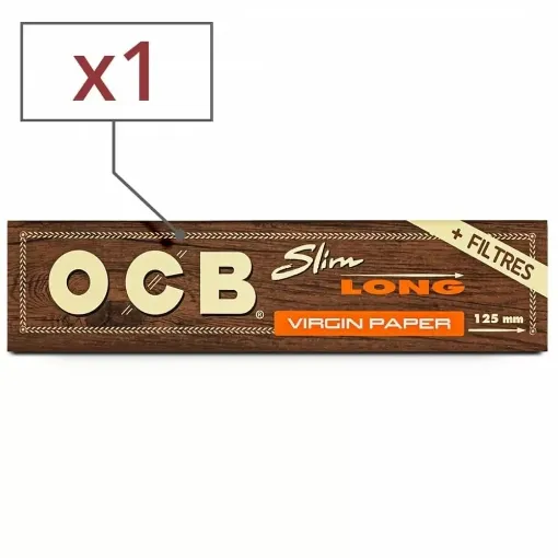 Picture of Rolling paper ocb slim and tips virgin long x1 - OCB