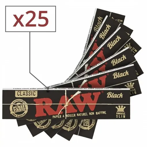 Picture of Rolling paper raw black slim x25 - RAW