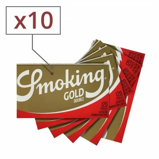 Picture of Smoking regular gold rolling paper x10 - Smoking