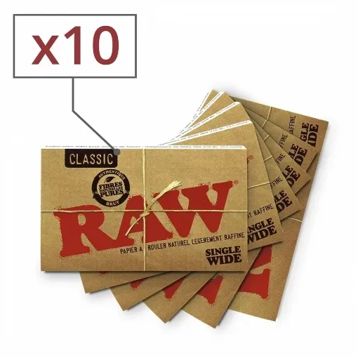 Picture of Raw regular rolling paper x10 - RAW