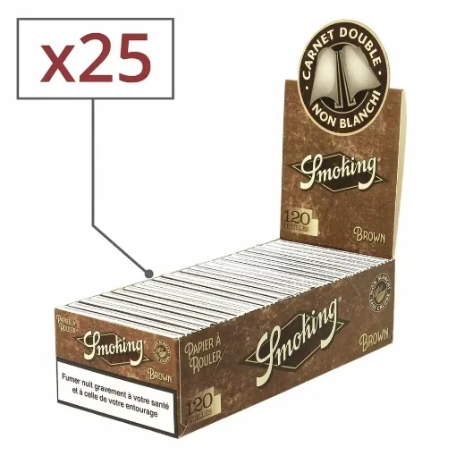 Picture of Rolling paper smoking brown regular x25 - Smoking