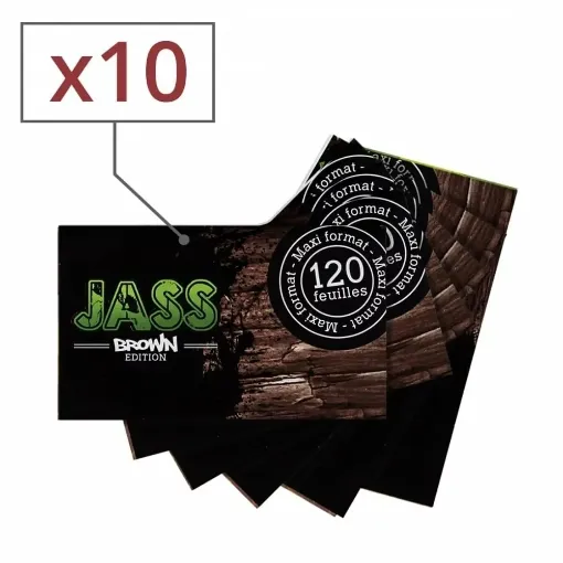 Picture of Jass brown rolling papers x10 - Jass