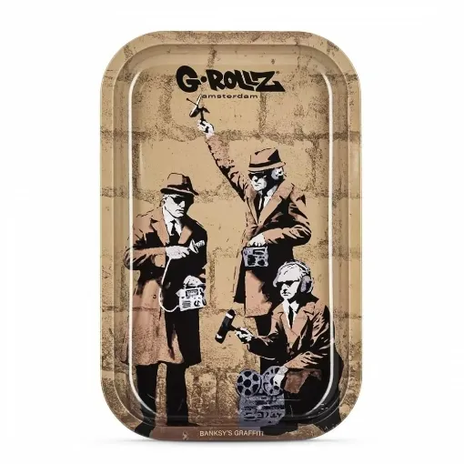 Picture of G - rollz banksy graffiti large paparazzi rolling tray - G - rollz