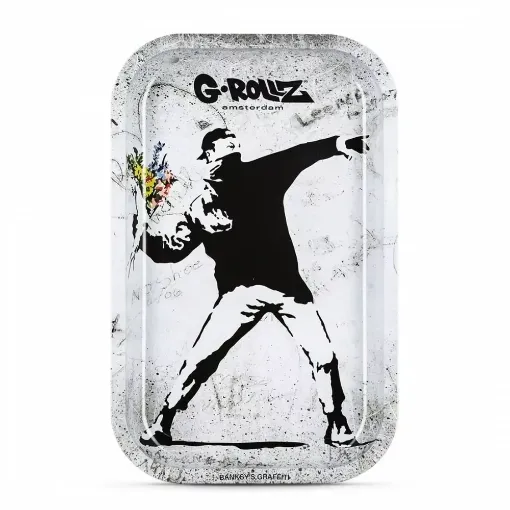 Picture of G - rollz banksy graffiti large flower rolling tray - G - rollz