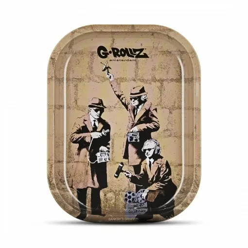 Picture of G - rollz banksy graffiti paparazzi small rolling tray - G - rollz