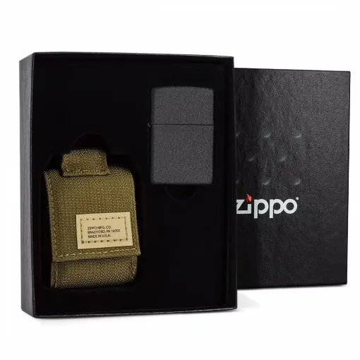 Picture of Zippo black crackle and coyotte tactical case - Zippo