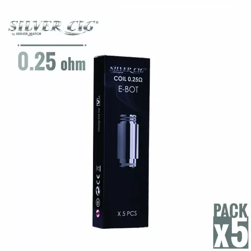 Picture of Coil silvercig e - bot 0.25ohm pack of 5 - Silvercig