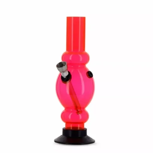 Picture of Red mini oval straight acrylic bong - Smoking