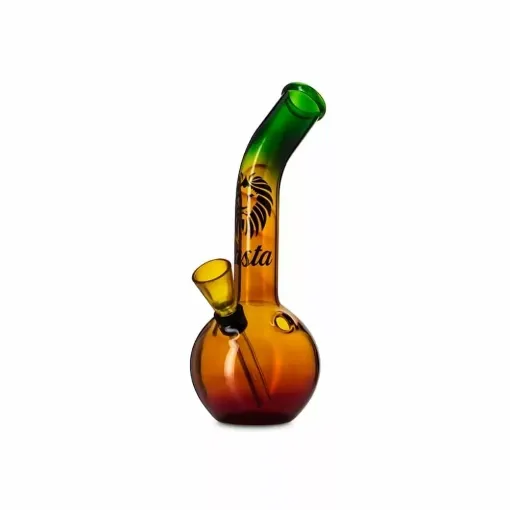 Picture of Curved mini rasta glass bong 18cm - Smoking