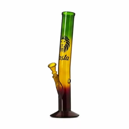 Picture of Curved rasta glass bong 33cm - Smoking