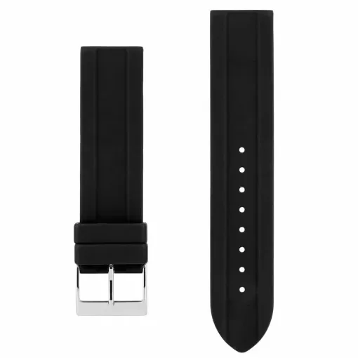 Picture of Akteo silicone watch strap silver buckle 22 black - Akteo