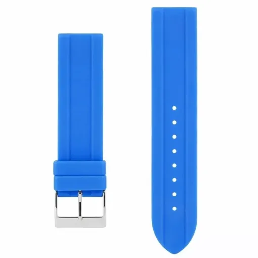 Picture of Akteo silicone watch strap silver buckle 22 blue - Akteo