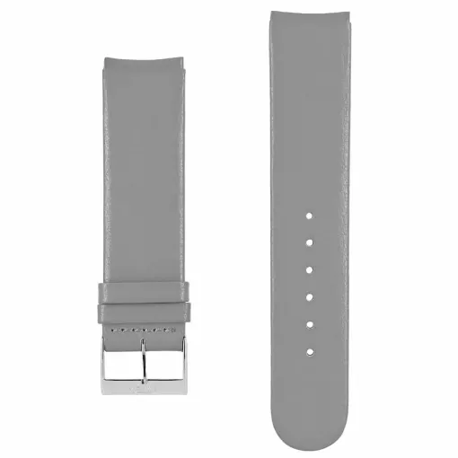 Picture of Akteo flat leather watch strap silver buckle 20 gray - Akteo