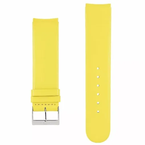 Picture of Akteo flat leather watch strap silver buckle 20 yellow - Akteo