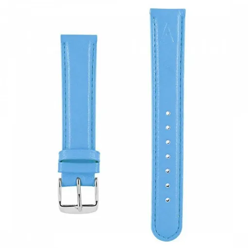 Picture of Leather Watch Strap Couture Akteo Silver Buckle 18 Light Blue - Akteo