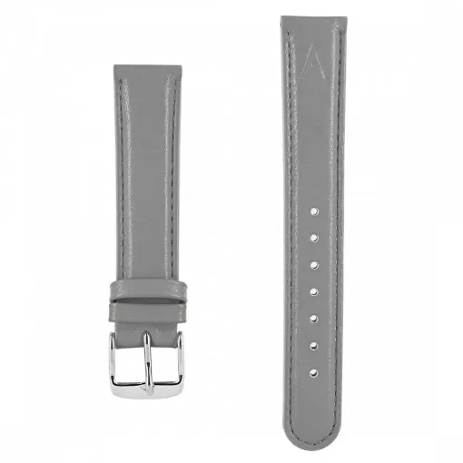 Picture of Leather watch strap couture akteo silver buckle 18 light gray - Akteo