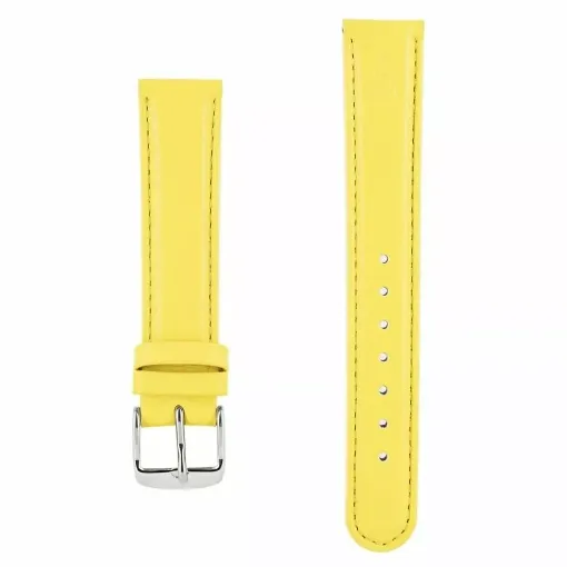 Picture of Leather watch strap couture akteo silver buckle 18 yellow - Akteo