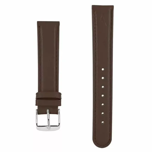 Picture of Leather watch strap couture akteo buckle silver 18 dark brown - Akteo