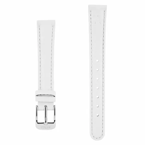 Picture of Leather watch strap couture akteo silver buckle 14 white - Akteo