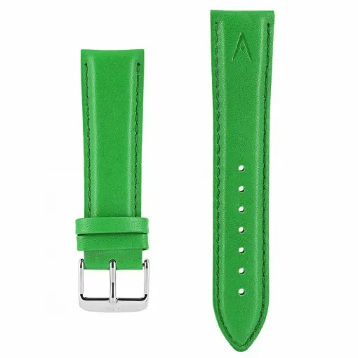 Picture of Leather Watch Strap Couture Akteo Silver Buckle 22 Green - Akteo