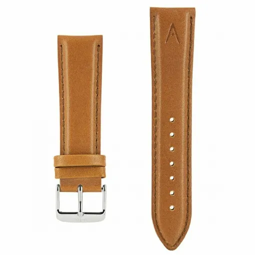 Picture of Leather Watch Strap Couture Akteo Silver Buckle 22 Brown - Akteo