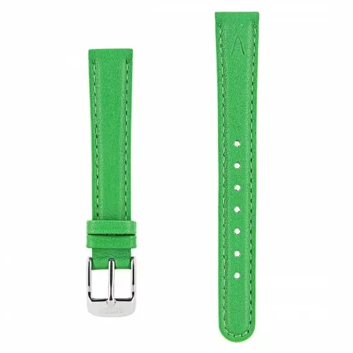 Picture of Leather watch strap couture akteo silver buckle 14 green - Akteo