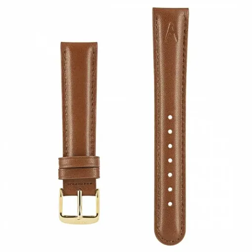 Picture of Leather watch strap couture akteo gold buckle 18 brown - Akteo