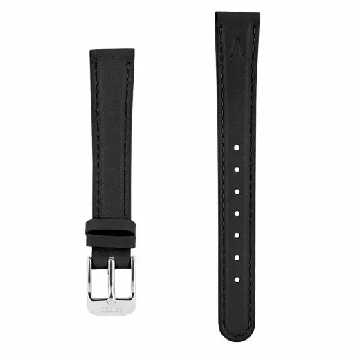 Picture of Leather Watch Strap Couture Akteo Silver Buckle 14 Black - Akteo