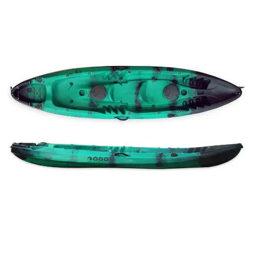 Picture of Nereus 2+1 two - seater polyethylene kayak - green/black - SCK