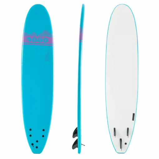 Picture of 8ft Soft surf board with 3 fins and nylon leash - blue - SCK