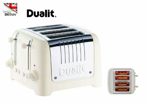 Picture of Dualit Lite 4 - slot toaster - cotton white color - Dualit