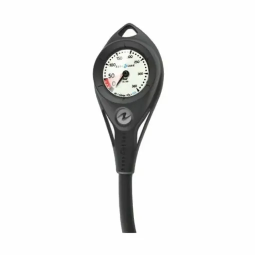 Picture of Metal Al 50 300Bar air long hose pressure gauge - Black - Aqualung