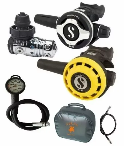 Picture of Regulator pack mk25 evo S600 din or caliper with octopus R195 and mano - Scubapro