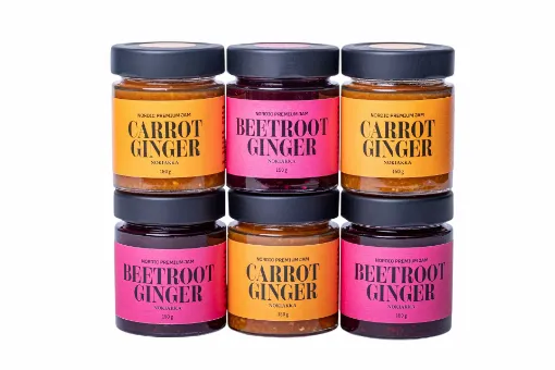 Picture of Nordic premium jam - carrot ginger and beetroot ginger - box of 6 - Nokiakka