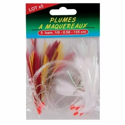 Picture of Batch lure mackerel feathers n1 - 0 x5 - Flashmer