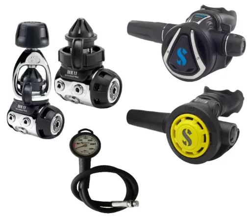 Picture of Regulator pack mk11 C370 DIN or caliper with octopus r095 and mano - Scubapro