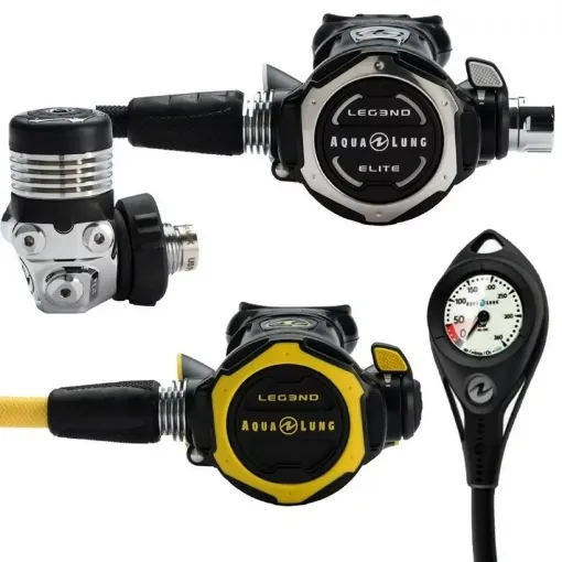 Picture of Regulator legend 3 DIN and octopus legend 3 and manometer - Aqualung