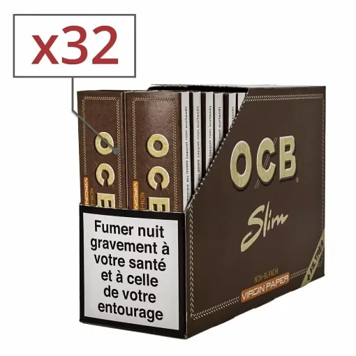 Picture of Rolling Paper Ocb Slim Virgin And Tips Pack Of 32 - OCB