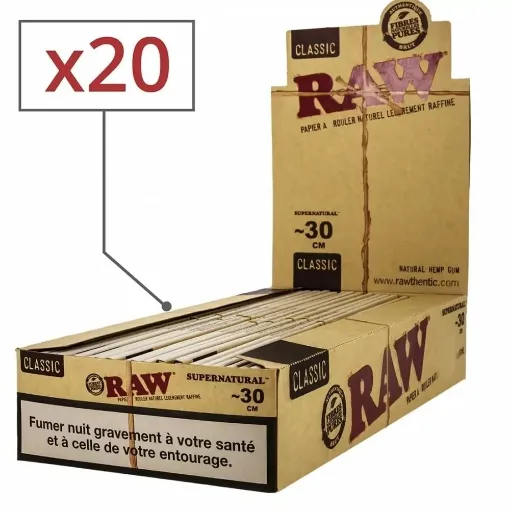 Picture of Raw mega long rolling paper x 20 - RAW