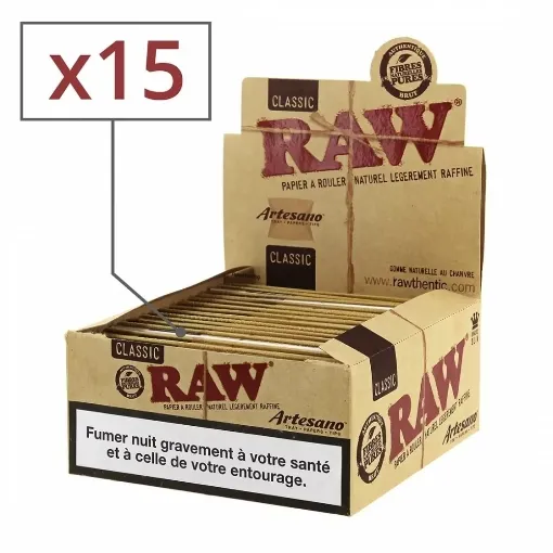 Picture of Rolling paper raw artesano slim and tips x 15 - RAW