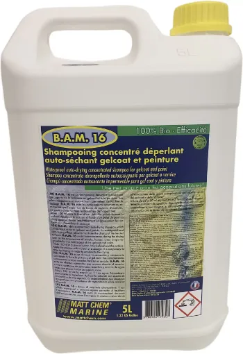 Picture of B.A.M 16 - Waterproof auto - drying concentrated shampoo for hull and deck - 5L - Matt Chem