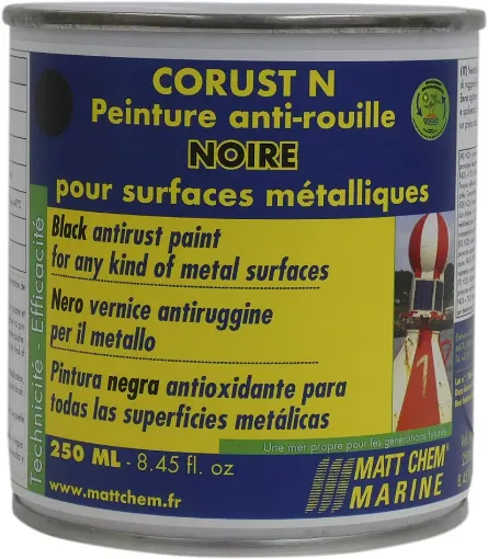 Picture of Corust N - Anti - rust paint - black RAL 9017 - 250ml - Matt Chem