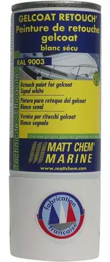 Picture of Gelcoat Retouch - Retouch paint for gelcoat - signal white RAL 9003 - 150ml - Matt Chem