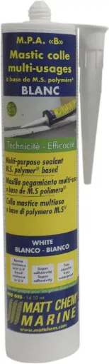 Picture of M.P.A 'B' - Elastic sealing and gluing M.S. Polymer® based - white - 400g - Matt Chem