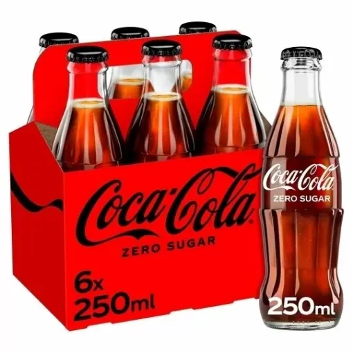 Picture of Coca - Cola sugar free glass bottle - 250ml x 12 - Coca - Cola