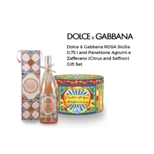 Picture of Dolce & Gabbana ROSA Sicilia 0,75 | and Panettone Agrumi e Zafferano (Citrus and Saffron) Gift Set