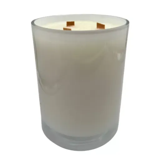 Picture of Sandal scented candle in glass container - 100% natural - l'intemporel maxi blanc - 1kg - Art & Cires